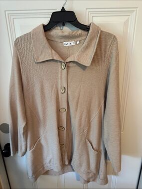 Habitat Neutral Beige Button-Front Cardigan